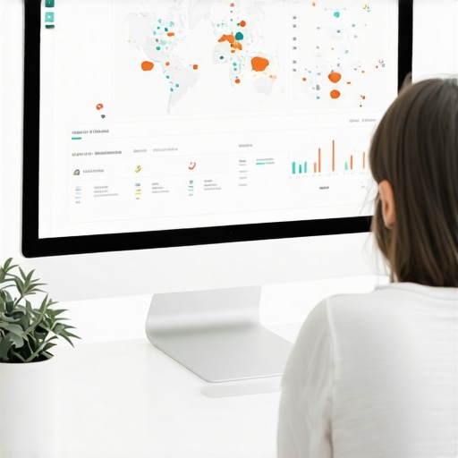 Advanced Local SEO Strategies Person analyzing local SEO data on computer with maps and graphs