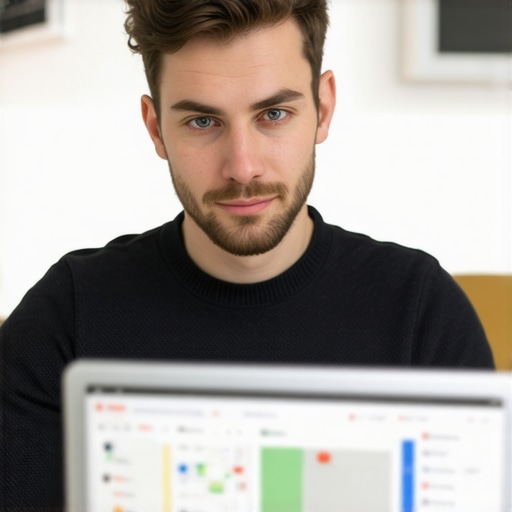 Analyzing Local SEO Metrics Business owner reviewing Google Maps and local SEO performance on a laptop.