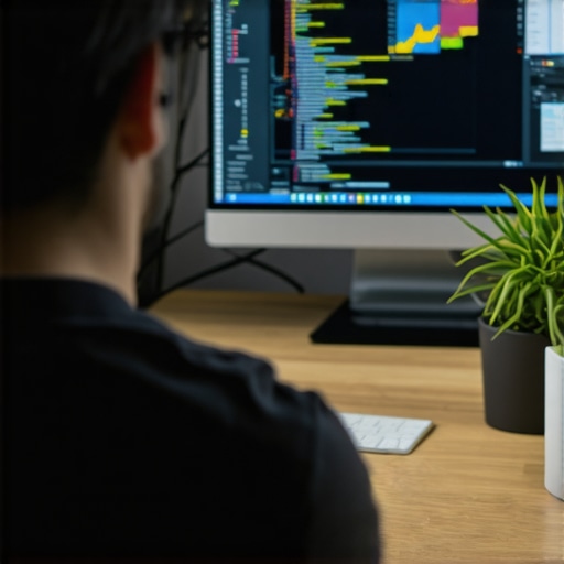 Digital marketing expert reviewing local SEO metrics on a computer.