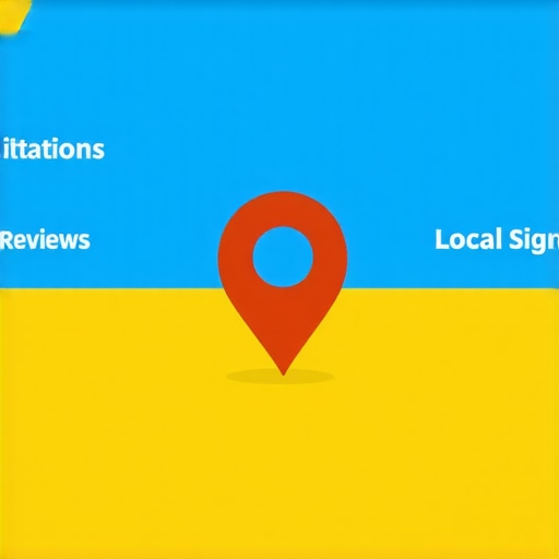 Diagram showing citations, reviews, and local signals impacting Google Maps rankings.