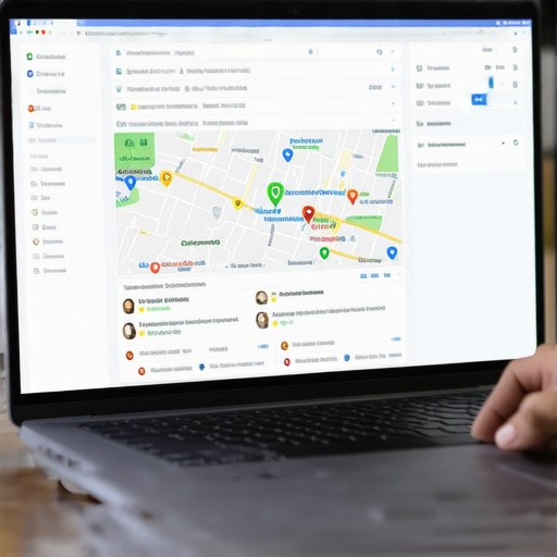 Optimizing GMB Profile for Local SEO Business owner working on GMB profile optimization with local maps and review management