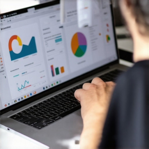 Business owner reviewing SEO and citation analytics on a laptop