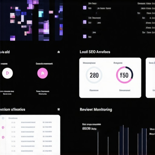 Screenshot of local SEO analytics and citation monitoring tools interface.