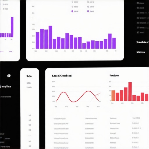 Local SEO Dashboard A detailed view of a digital analytics dashboard showing local SEO performance metrics.