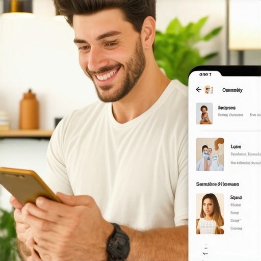Business owner participating in community event with storefront and digital devices
