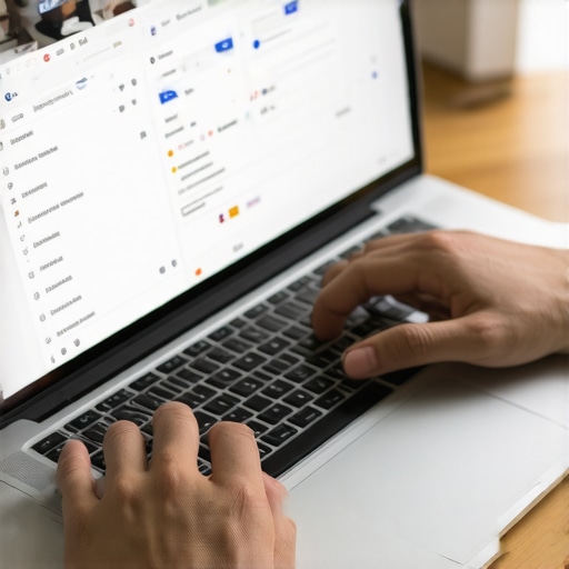 Person editing Google My Business settings on a laptop surrounded by local search icons.