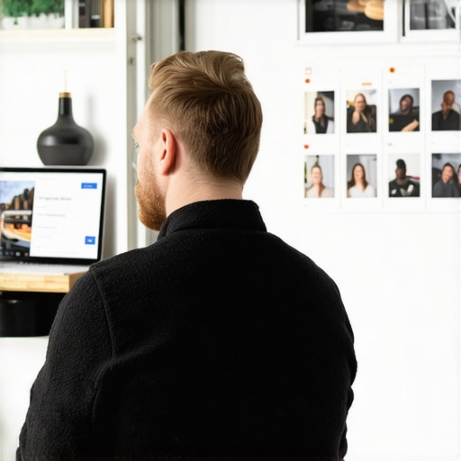 Business owner editing Google My Business profile on a laptop